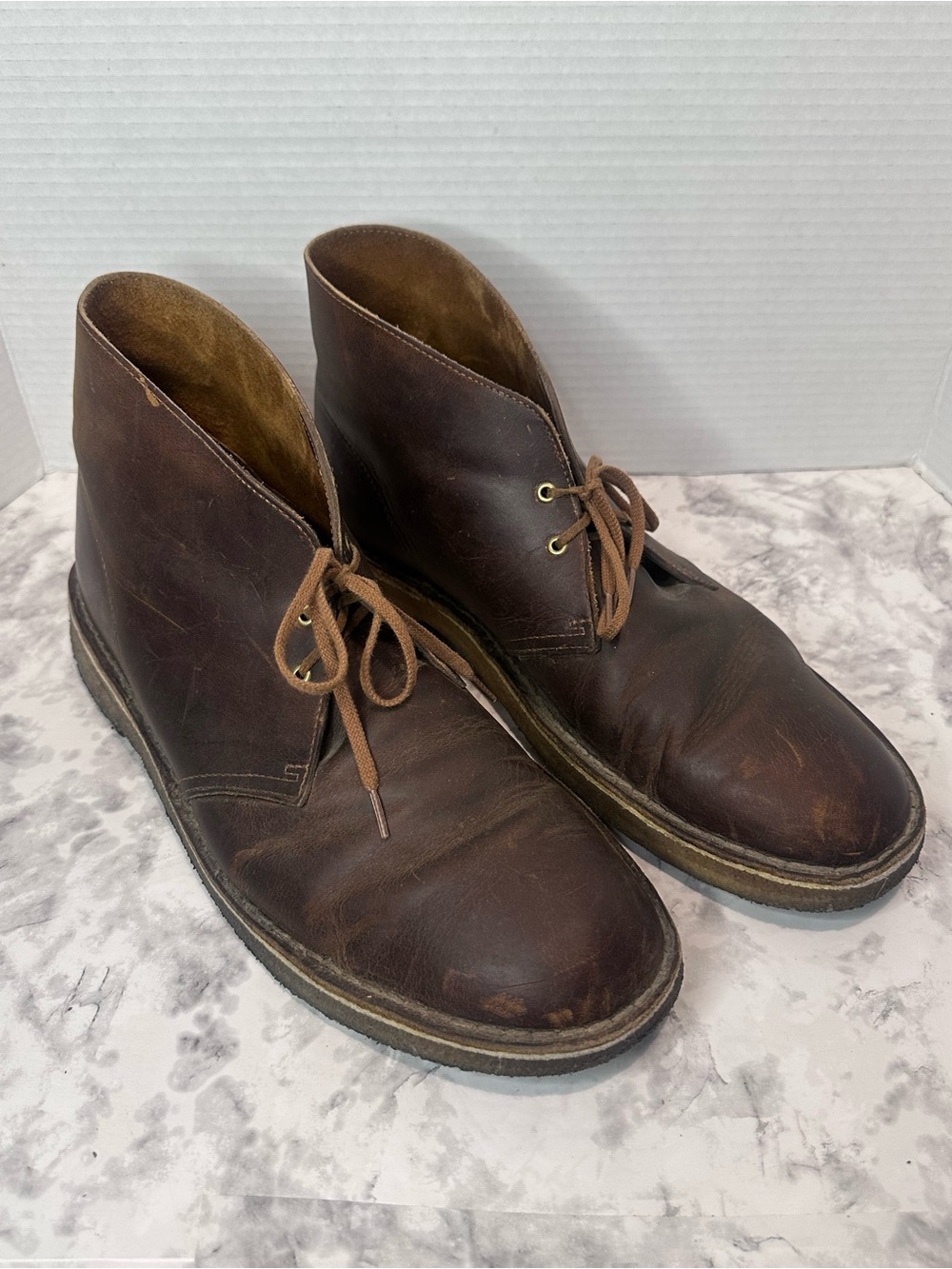 Clarks Originals Desert Boots Brown Leather Chukka Boots Men's Size 13